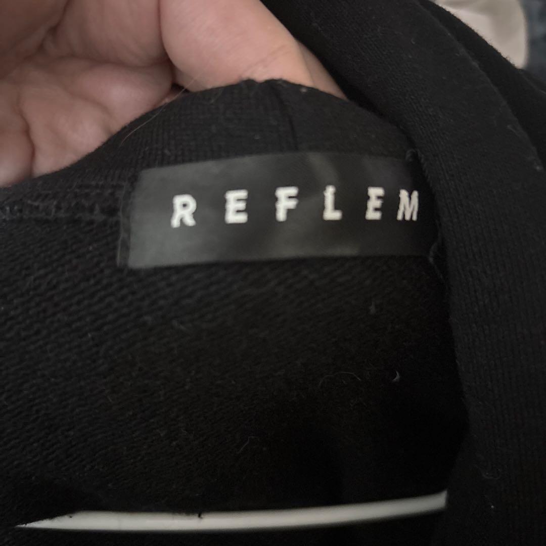 レフレム クロス総柄ラインストーンZIPパーカー ブラック