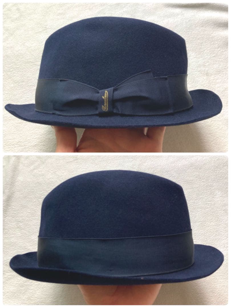 Borsalino 定番　ハット　ネイビー　サイズ58 イタリア製