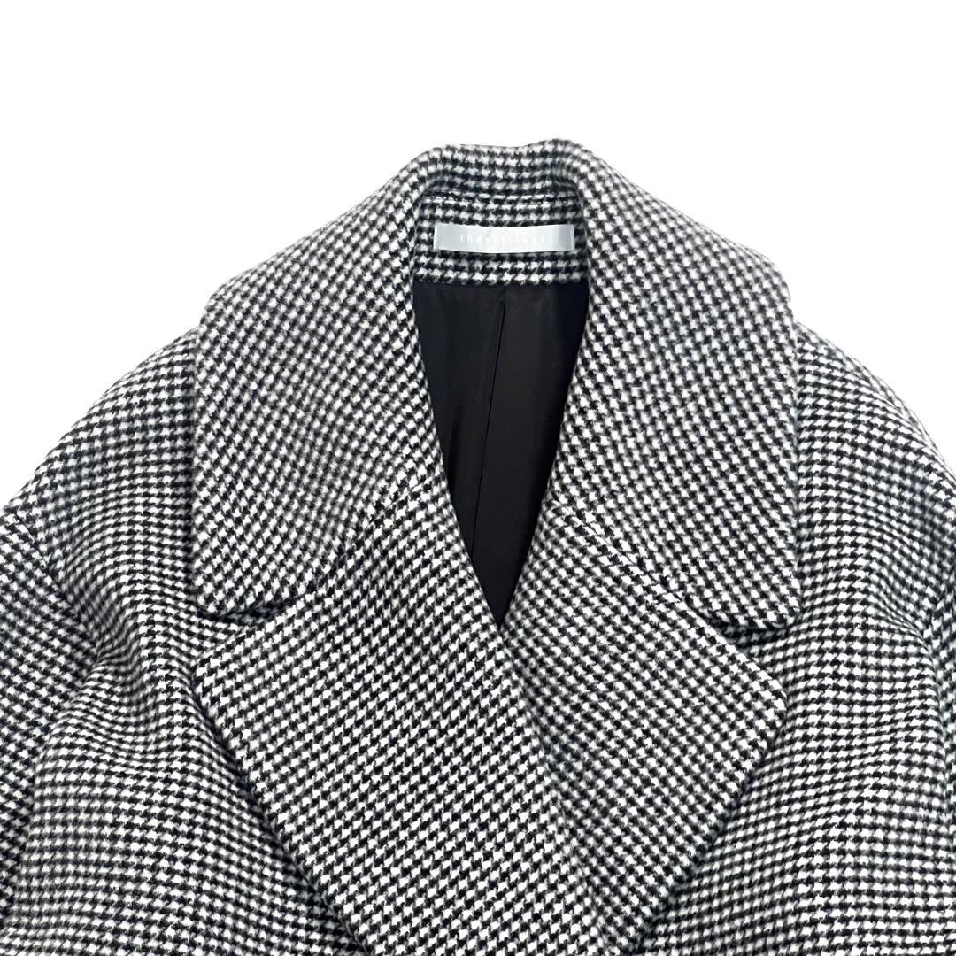 【札付き未使用品】セオリーリュクス　ハーフコート　38　千鳥格子　コクーン
