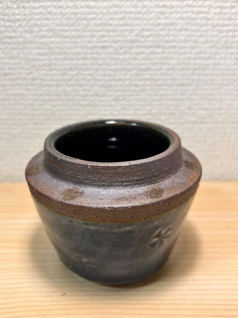 山本教行　瑠璃釉　小箱　検）民藝　出西窯　武内晴二郎　船木研児　スリップウェア