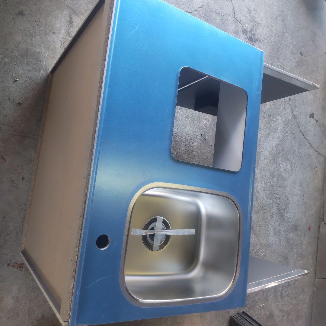 onedo シンク付きキッチンカウンター ホワイト・ブルー