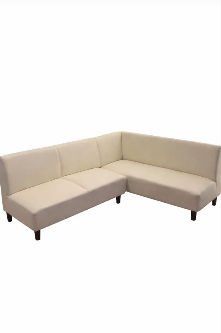 ニトリ　Ｌ字ソファ　ホワイト合成皮革製