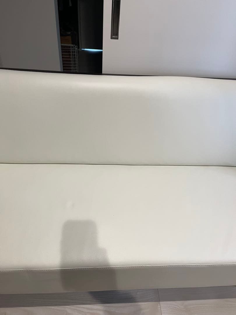 ニトリ　Ｌ字ソファ　ホワイト合成皮革製