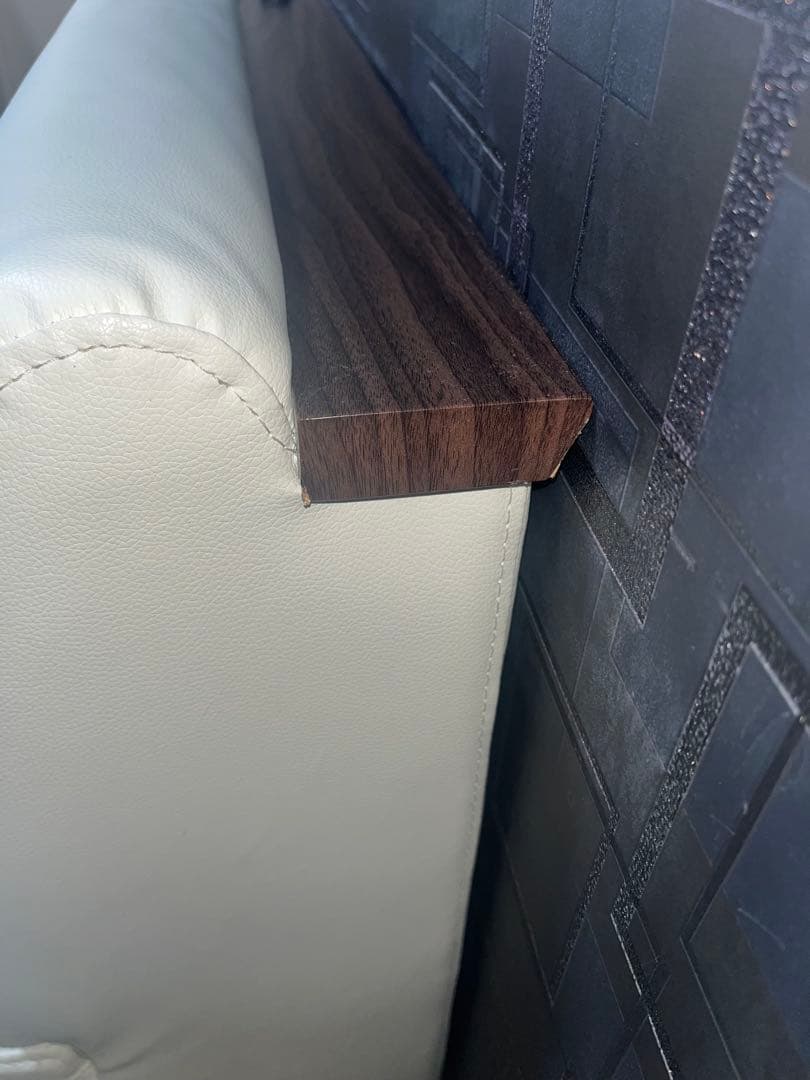 ニトリ　Ｌ字ソファ　ホワイト合成皮革製