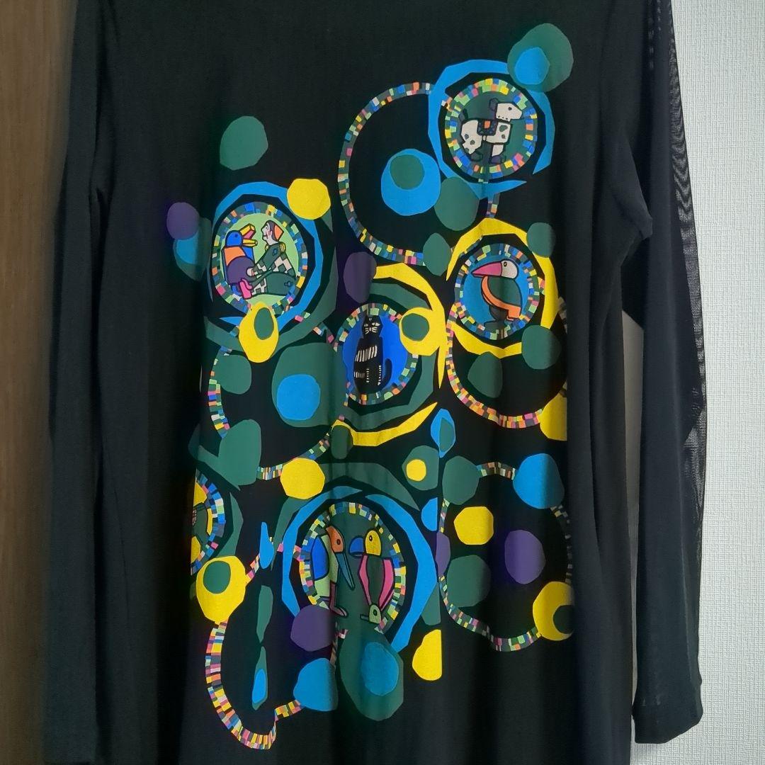 タグ付き未使用品⭐️トクコプルミエヴォル⭐️黒地長袖チュニック❣️袖シースルー