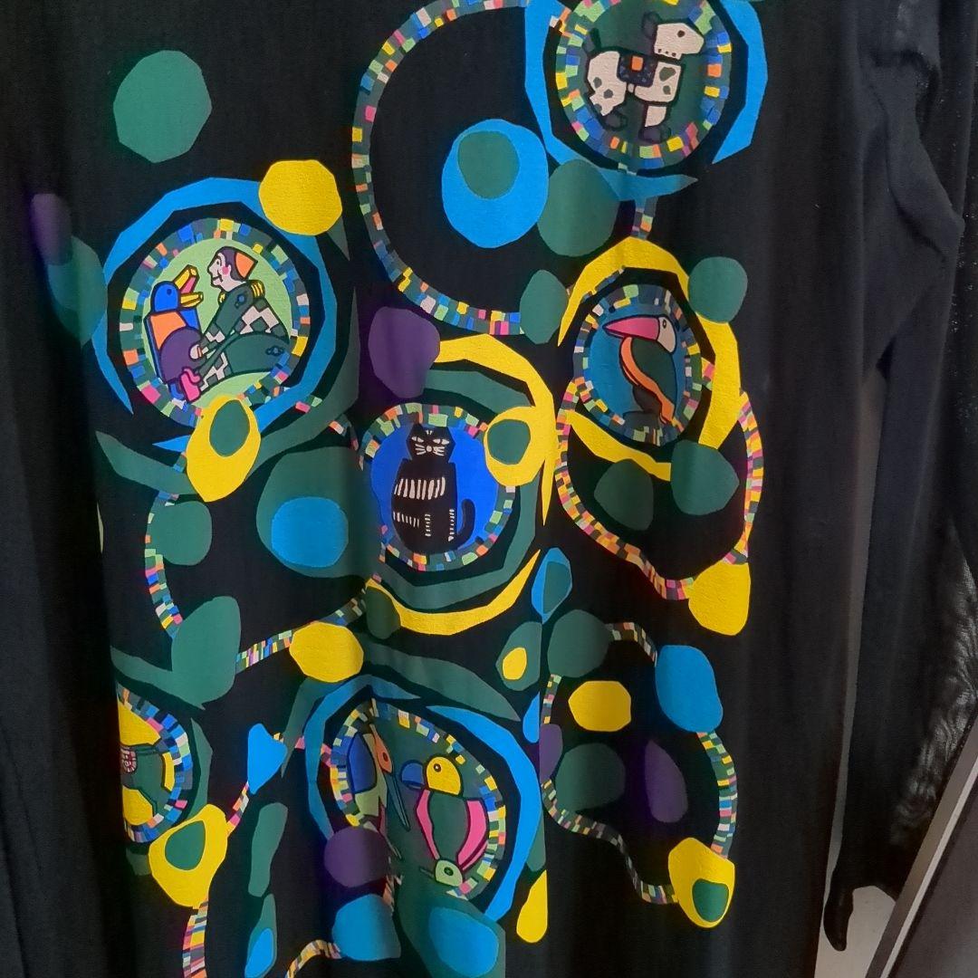 タグ付き未使用品⭐️トクコプルミエヴォル⭐️黒地長袖チュニック❣️袖シースルー