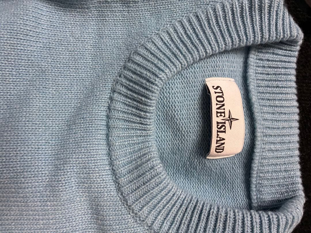 STONE  クルーネックニット M ライトブルー