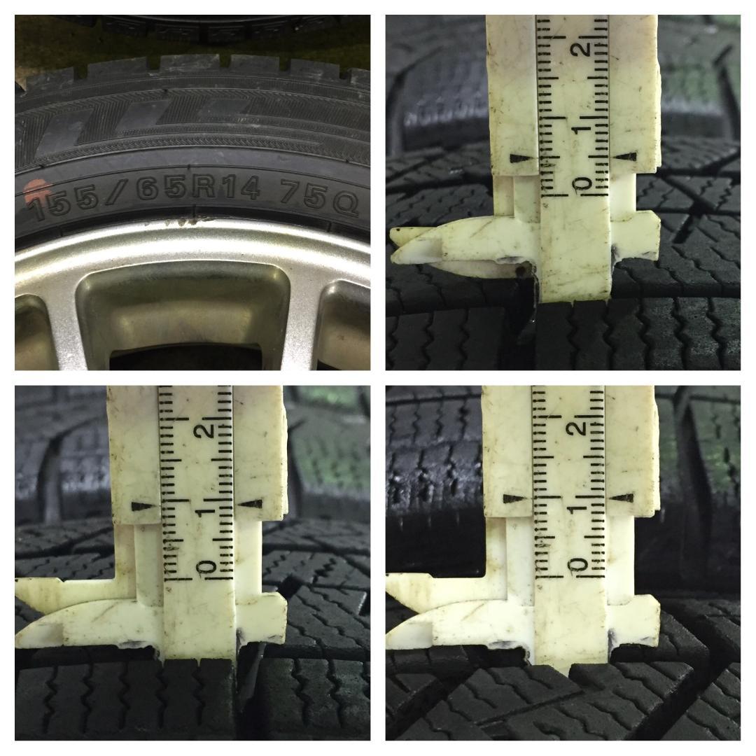 289 DUNLOP WM03 155/65R14 9.5分目 スタッドレス