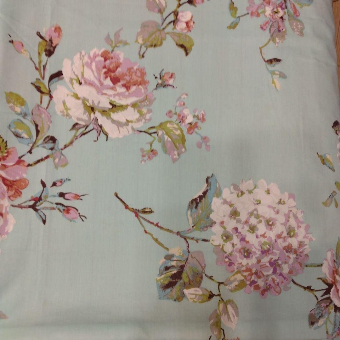 最高級新品★薔薇紫陽花水色ストライプ綿100%シングル掛け布団カバー枕カバー3点