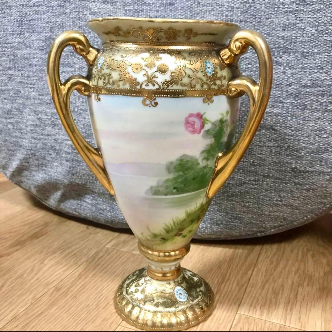 オールドノリタケ 花瓶 マルキ印