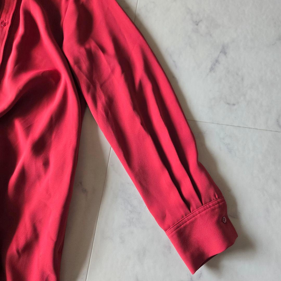 美品✨グラフペーパー　ワンピース　サテンバンドカラードレス　ゆったり　赤　レッド