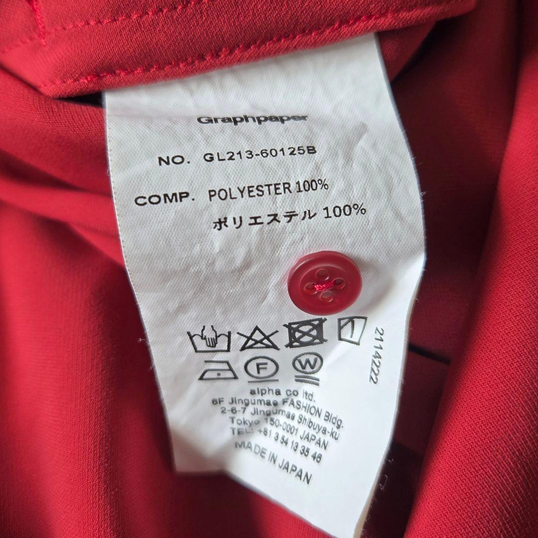 美品✨グラフペーパー　ワンピース　サテンバンドカラードレス　ゆったり　赤　レッド