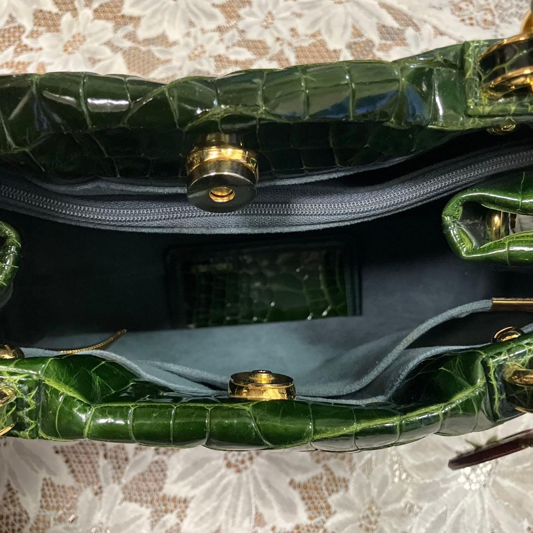 JRA認定 クロコダイルバッグ 美グリーン 鰐皮