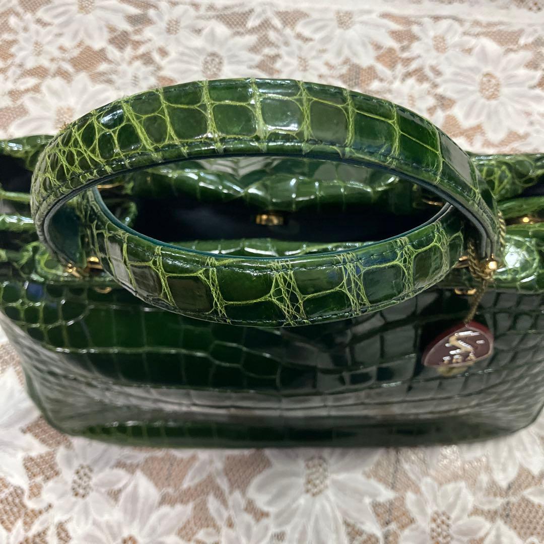 JRA認定 クロコダイルバッグ 美グリーン 鰐皮