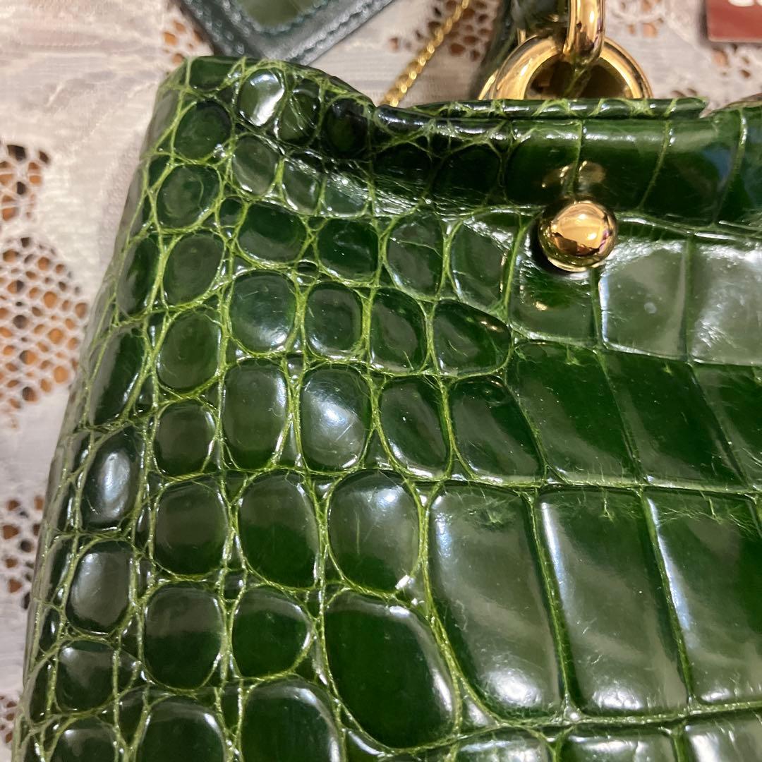 JRA認定 クロコダイルバッグ 美グリーン 鰐皮