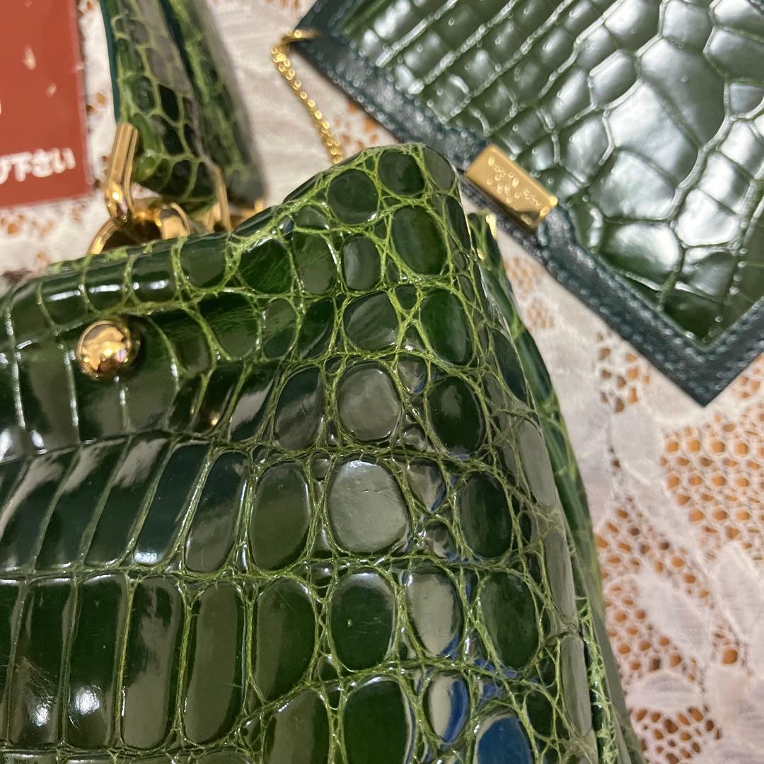JRA認定 クロコダイルバッグ 美グリーン 鰐皮