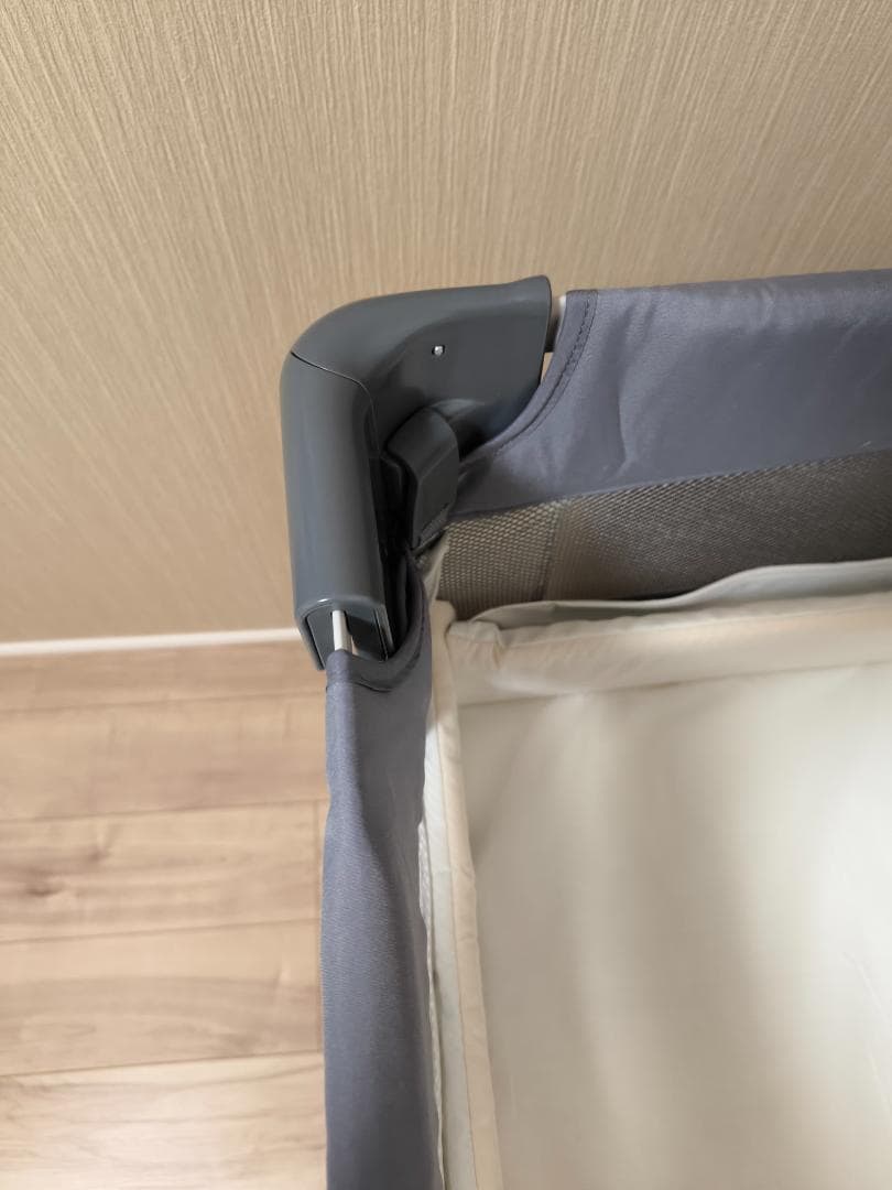 【美品】Aprica　ココネルエアーAB　グレーベア　ベビーベッドマット付き