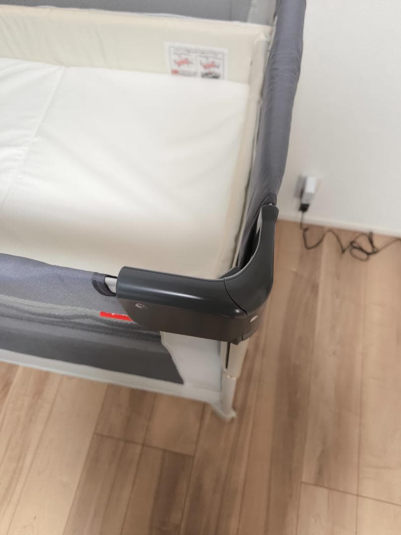 【美品】Aprica　ココネルエアーAB　グレーベア　ベビーベッドマット付き