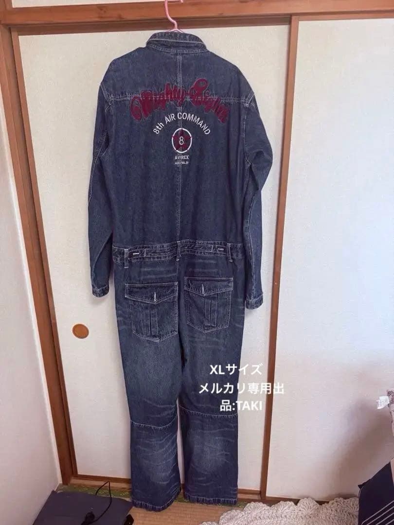 AVIREX デニム オーバーオール つなぎ XLsize