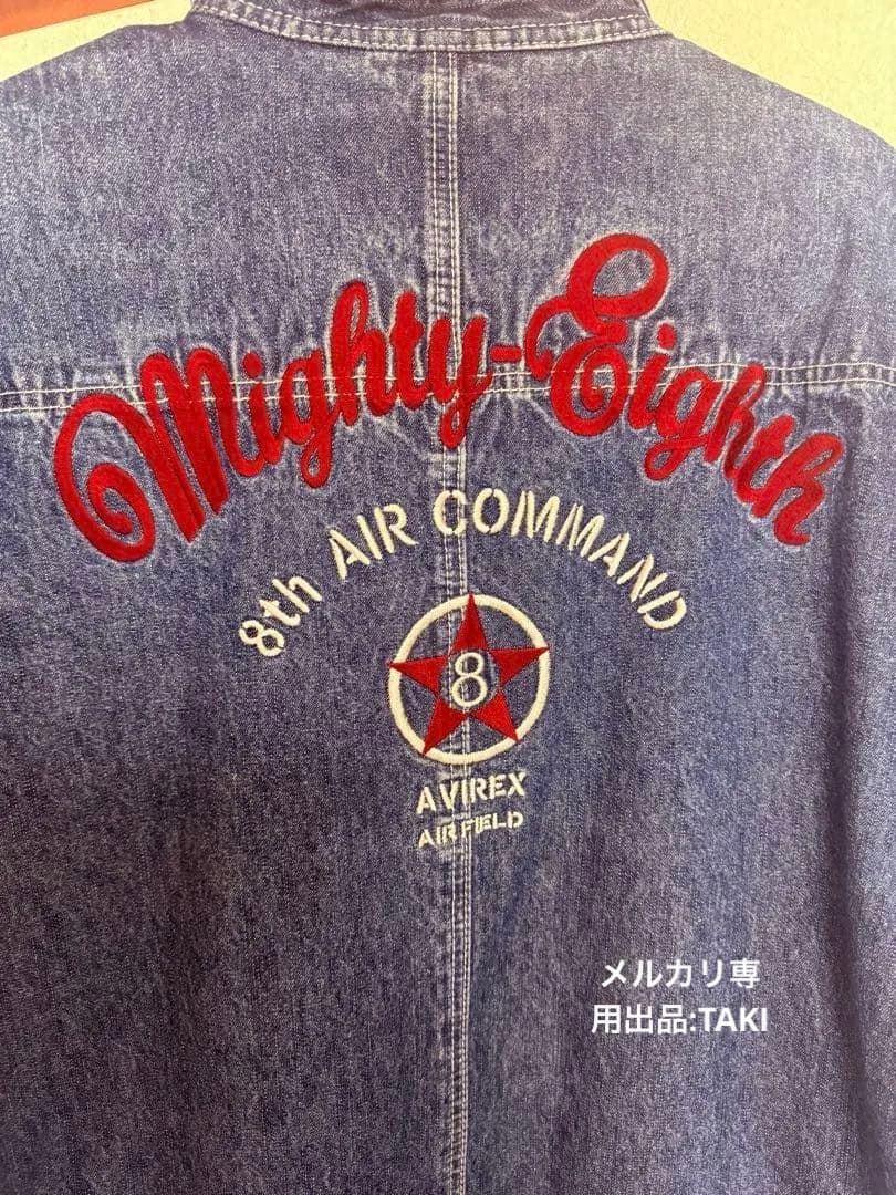 AVIREX デニム オーバーオール つなぎ XLsize