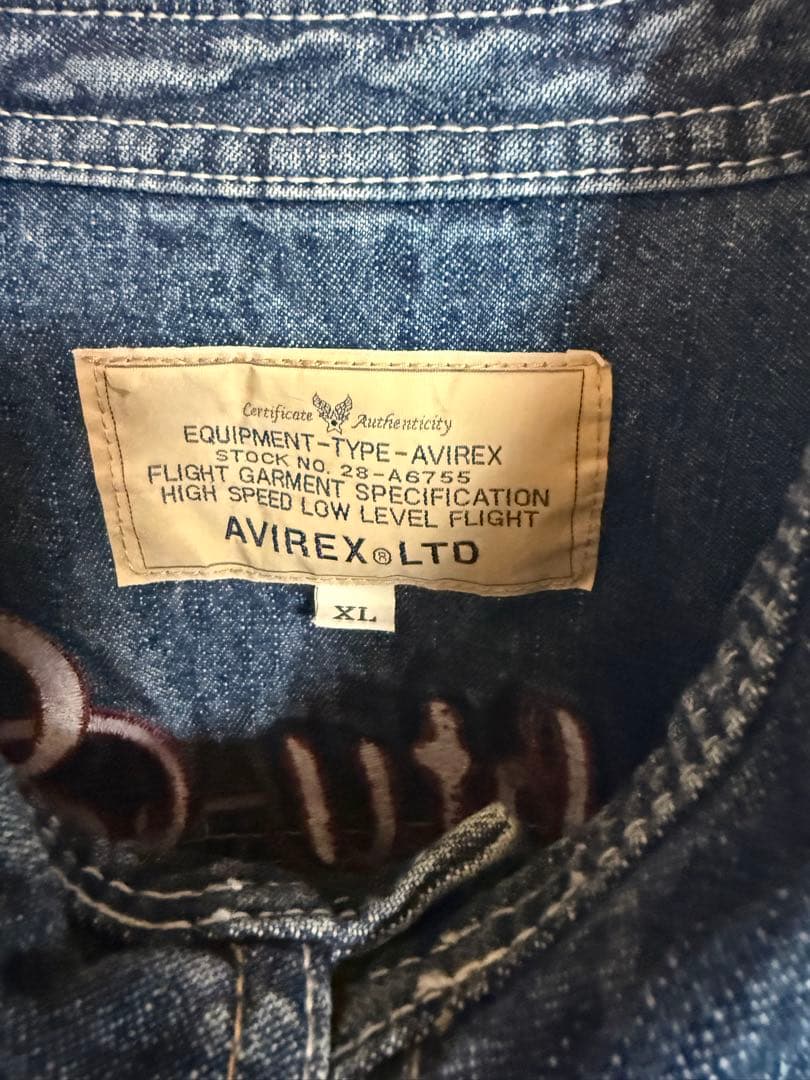 AVIREX デニム オーバーオール つなぎ XLsize