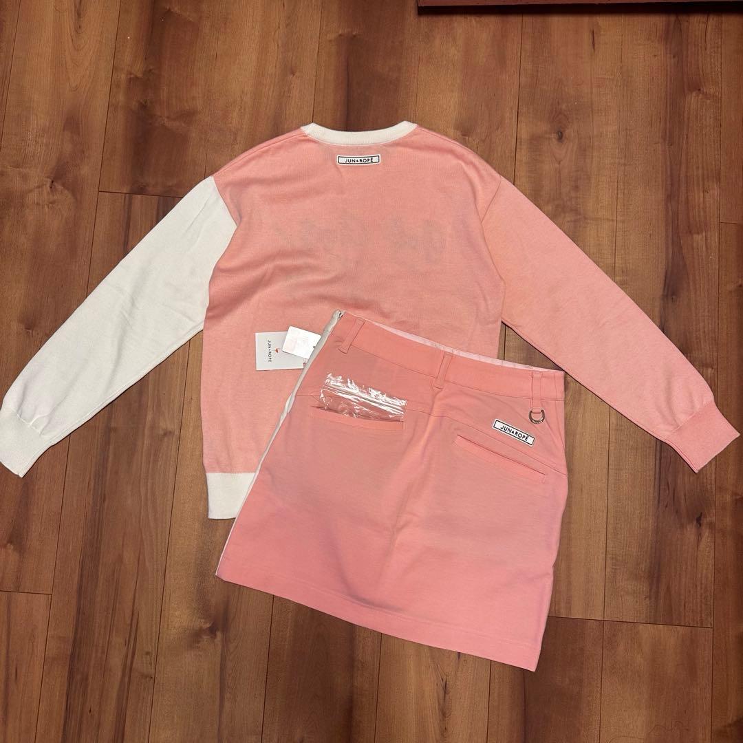 長袖セーター　裏起毛スカート　セットアップ　サイズS 秋冬　ゴルフウェア　保温