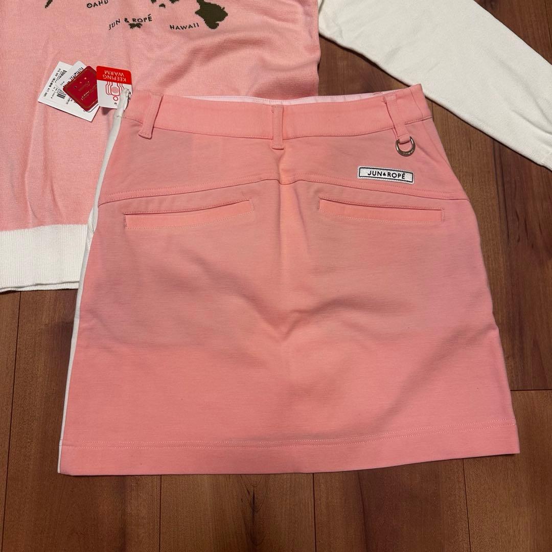 長袖セーター　裏起毛スカート　セットアップ　サイズS 秋冬　ゴルフウェア　保温