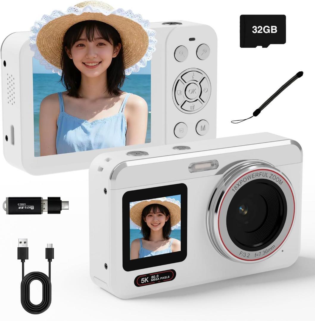 5K デジカメ スマホに送れる デジタルカメラ WIFI転送機能 8000万画素