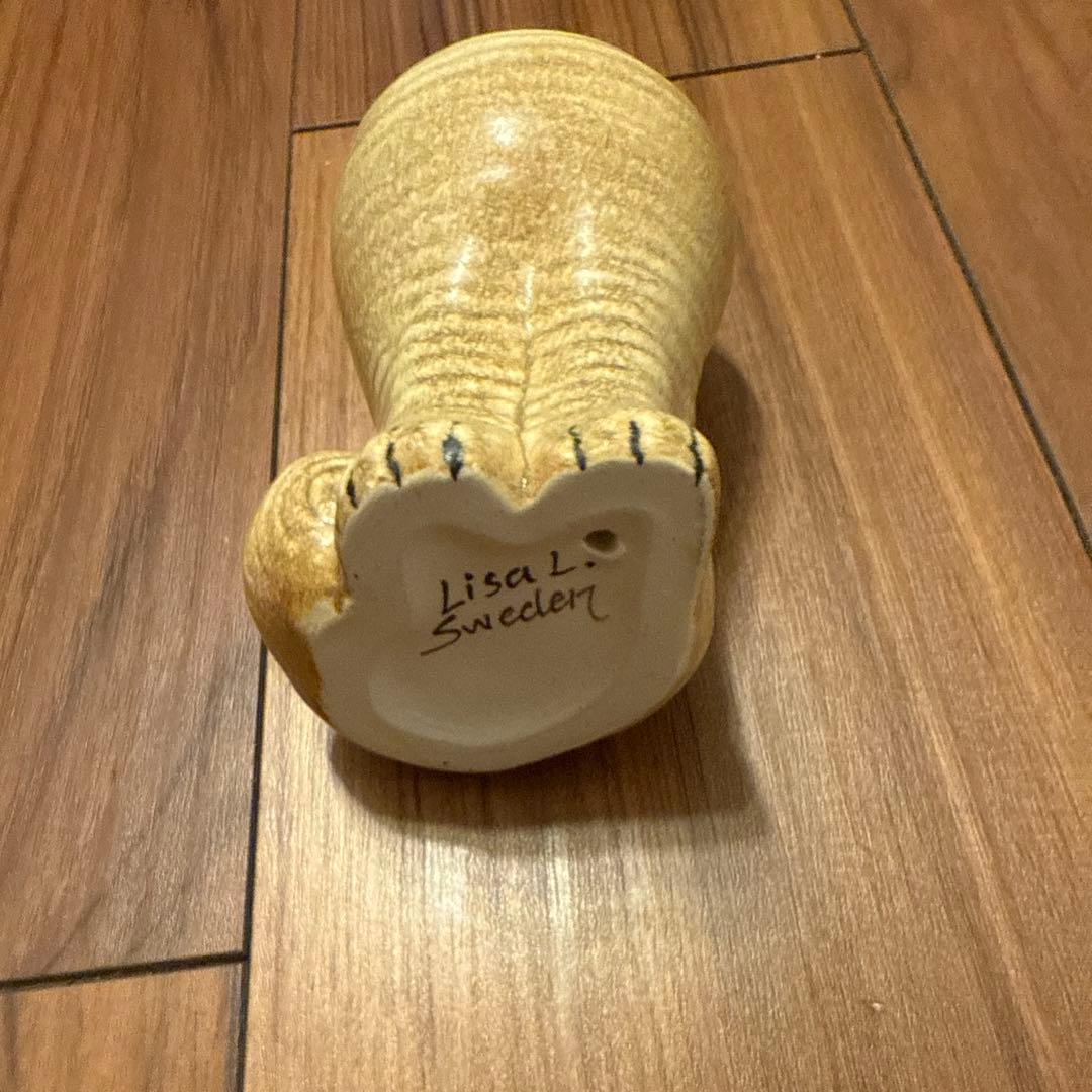 リサラーソン　マヤ　猫型陶器 クリーム色