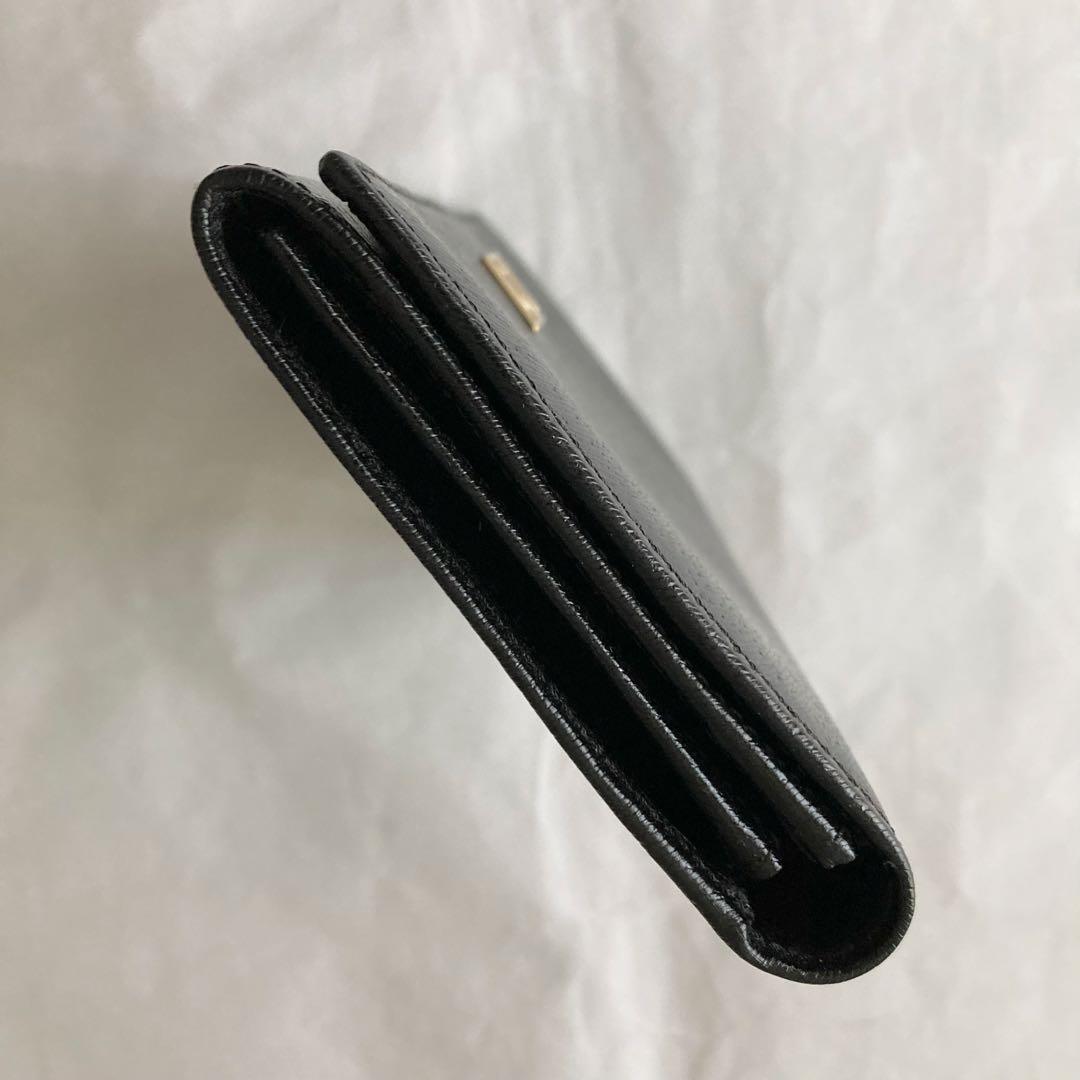 【未使用品 】FENDI フェンディ 二つ折り 長財布 黒 レザー 本革 刷毛目