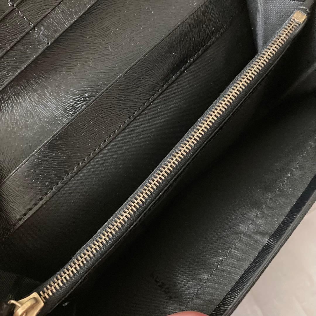 【未使用品 】FENDI フェンディ 二つ折り 長財布 黒 レザー 本革 刷毛目