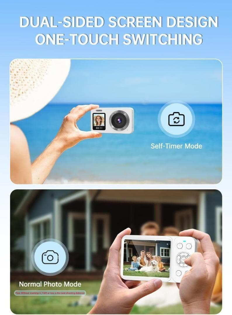 大特価❣️ デジタルカメラ 4K 6400万画素 デジカメ 64GB TFカード