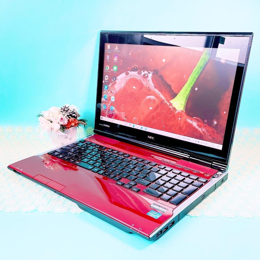 美品✨️たっぷり大容量1TB❣️Corei7✨️ブルーレイ赤ノートパソコン！カメラ付き