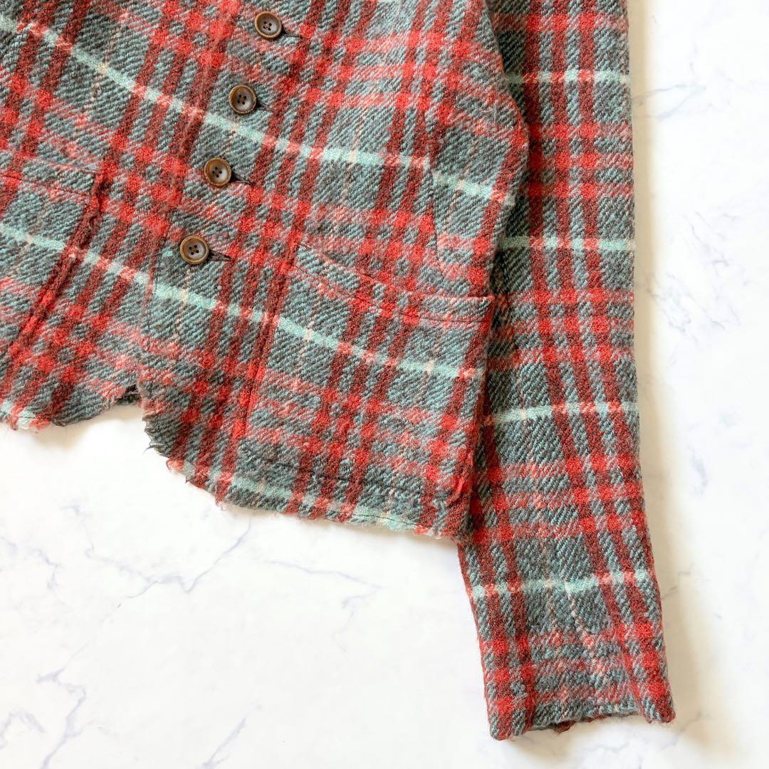 45rpm ウール100% テーラードジャケット チェック柄