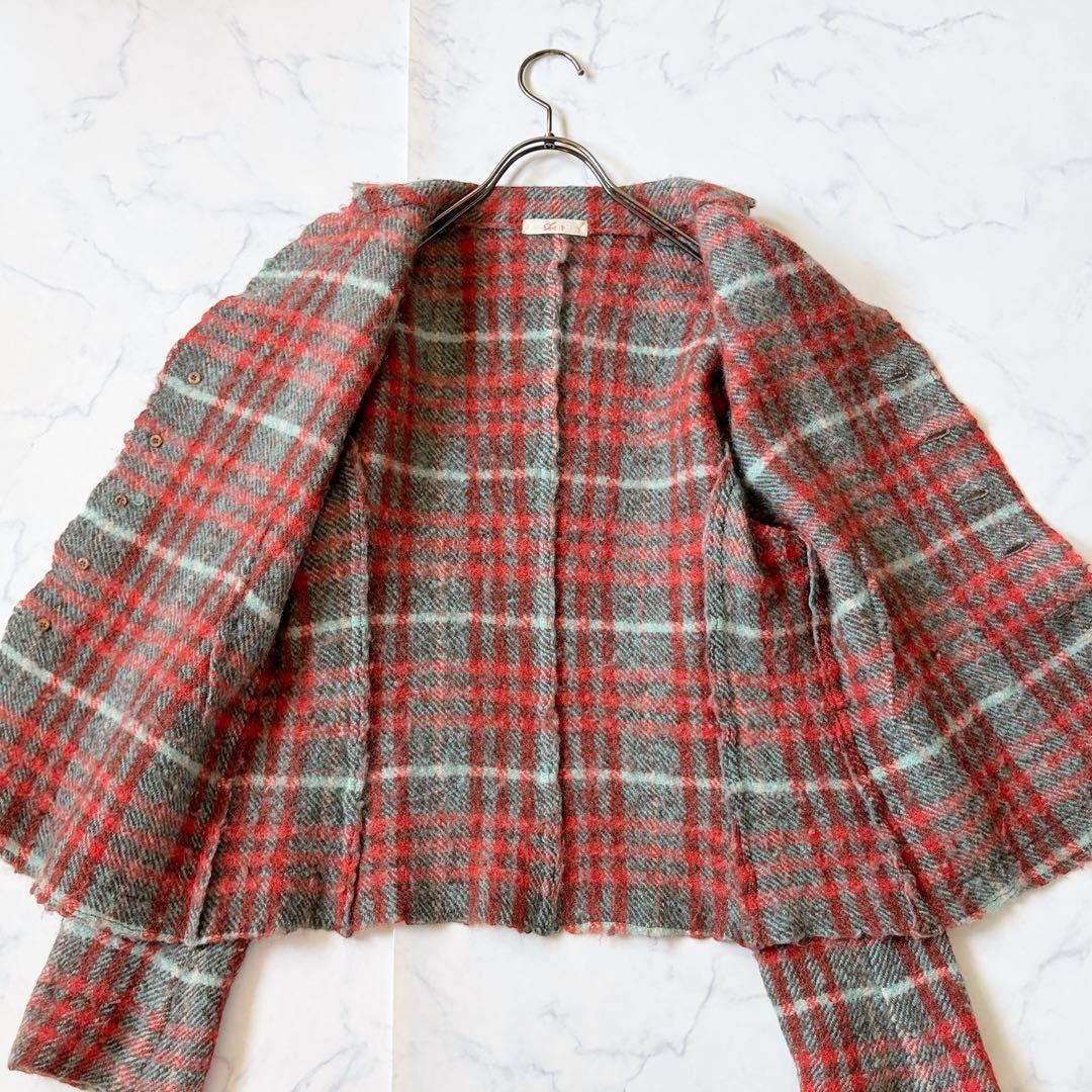 45rpm ウール100% テーラードジャケット チェック柄