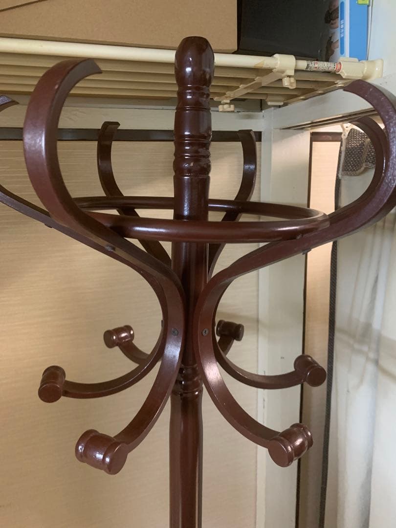 木製コートラック ダークブラウン