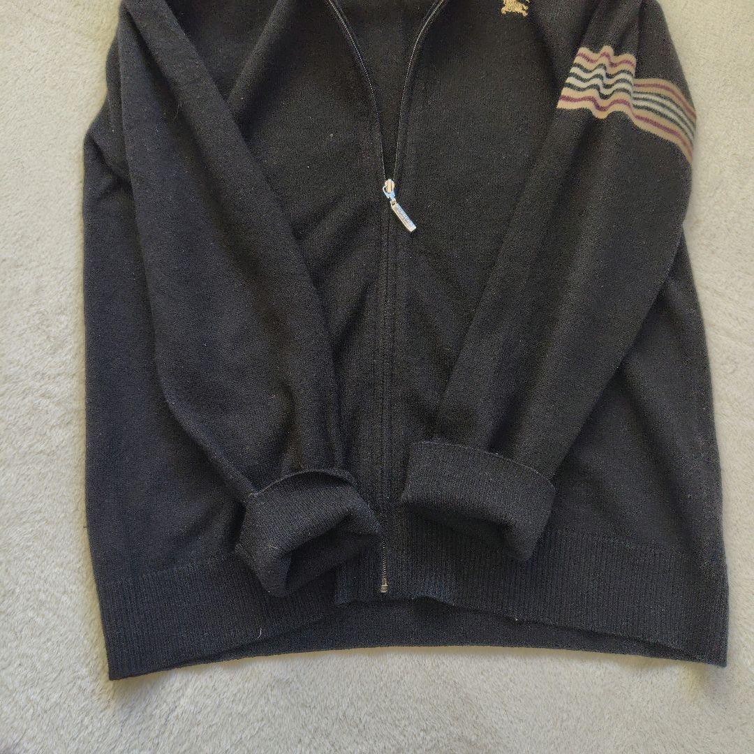 極美品　バーバリーブラックレーベル　ドライバーズ　刺繍　ホースロゴ　カシミヤ