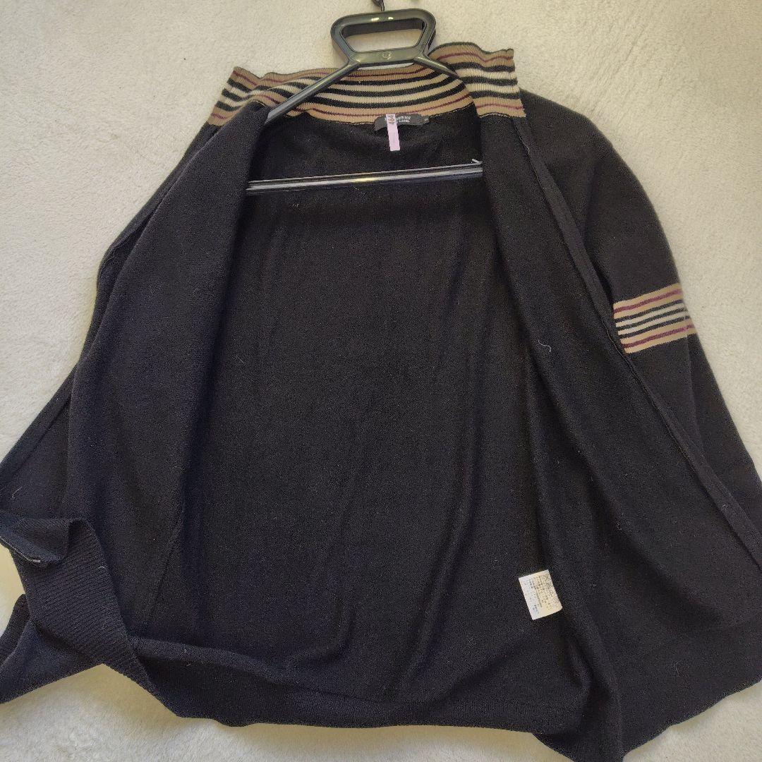 極美品　バーバリーブラックレーベル　ドライバーズ　刺繍　ホースロゴ　カシミヤ