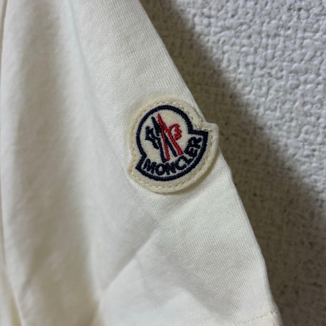 新品 モンクレール Tシャツ 2025 モンクレ ホワイトアイボリー