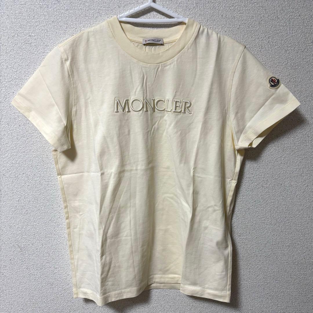 新品 モンクレール Tシャツ 2025 モンクレ ホワイトアイボリー