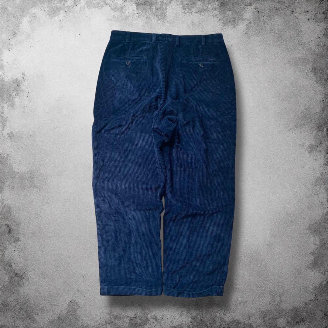 BrooksBrothersツータック ワイドコーデュロイパンツ y2k 古着