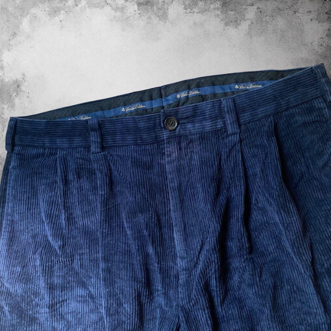 BrooksBrothersツータック ワイドコーデュロイパンツ y2k 古着