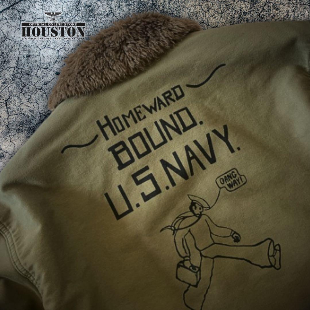 『レアモデル◎』HOUSTON（ヒューストン）N-1デッキジャケット カーキ