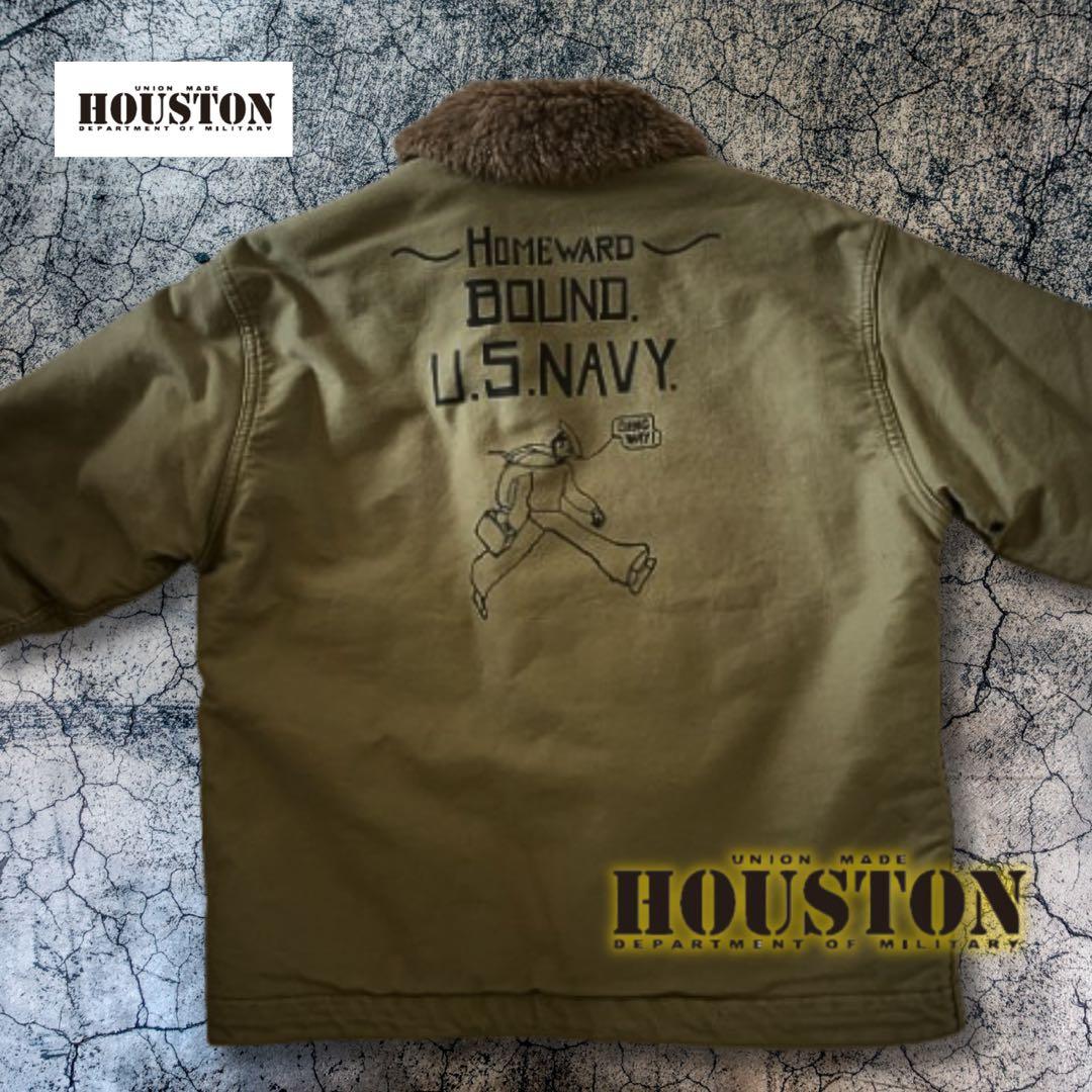 『レアモデル◎』HOUSTON（ヒューストン）N-1デッキジャケット カーキ