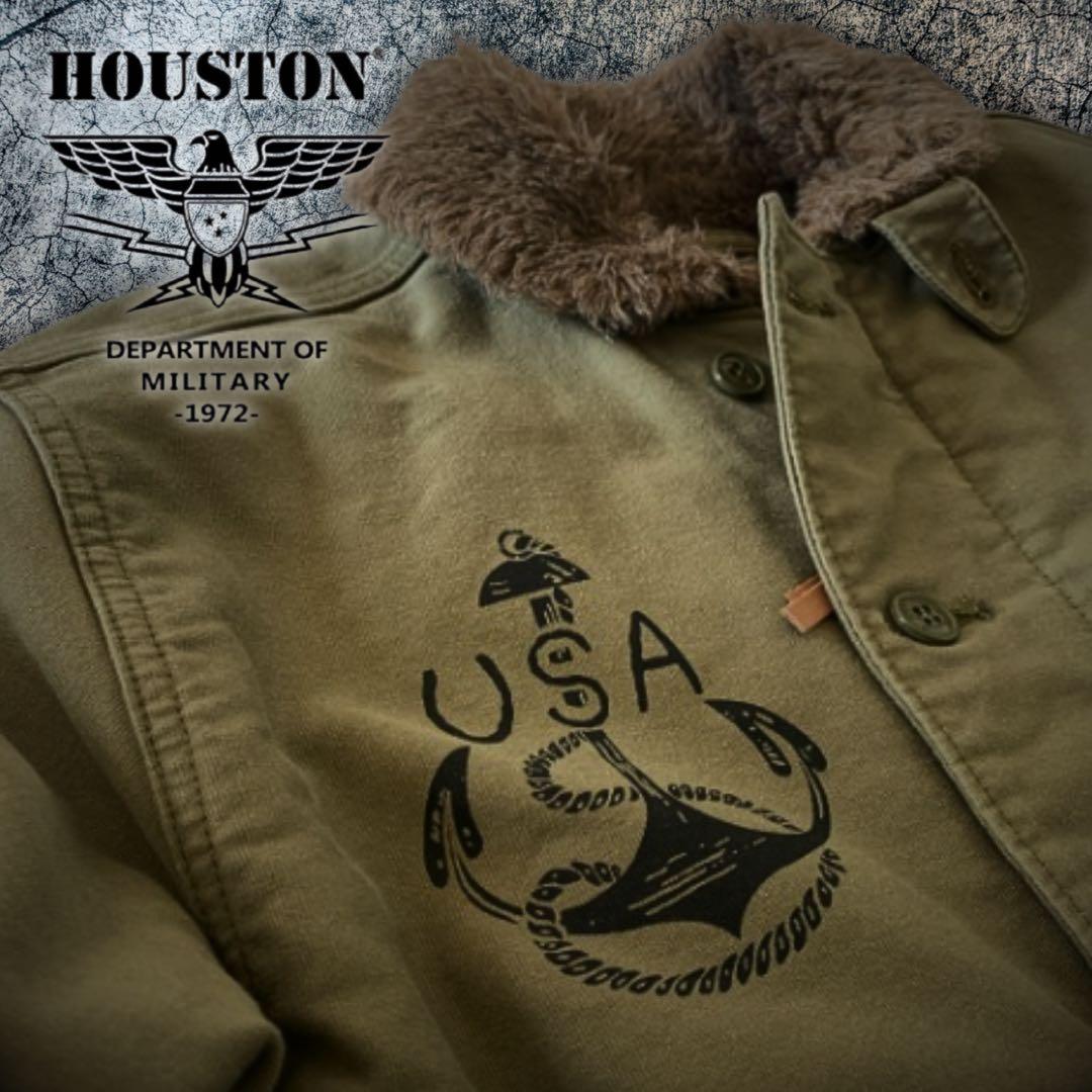『レアモデル◎』HOUSTON（ヒューストン）N-1デッキジャケット カーキ
