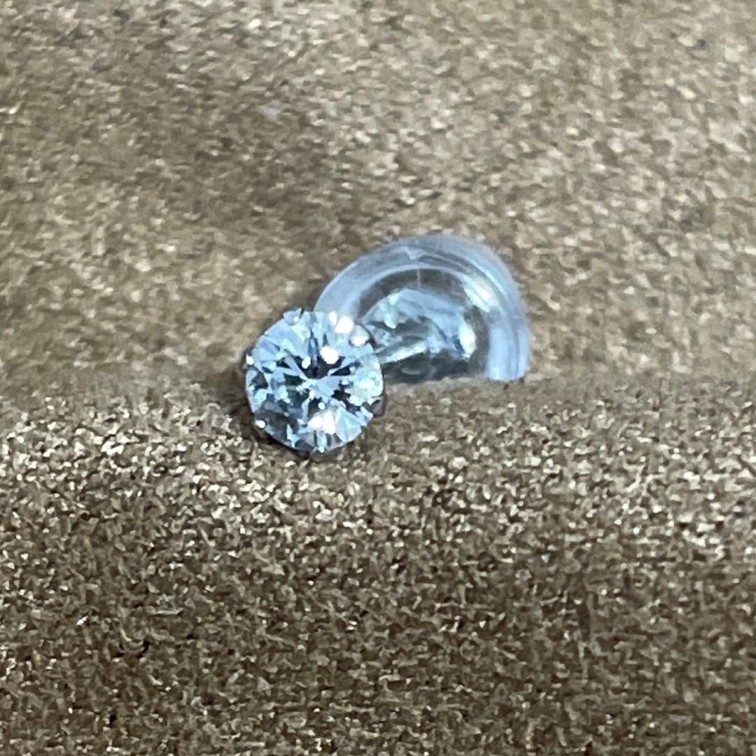 PT900 天然ダイヤモンド 一粒 0.1カラット 片耳ピアス