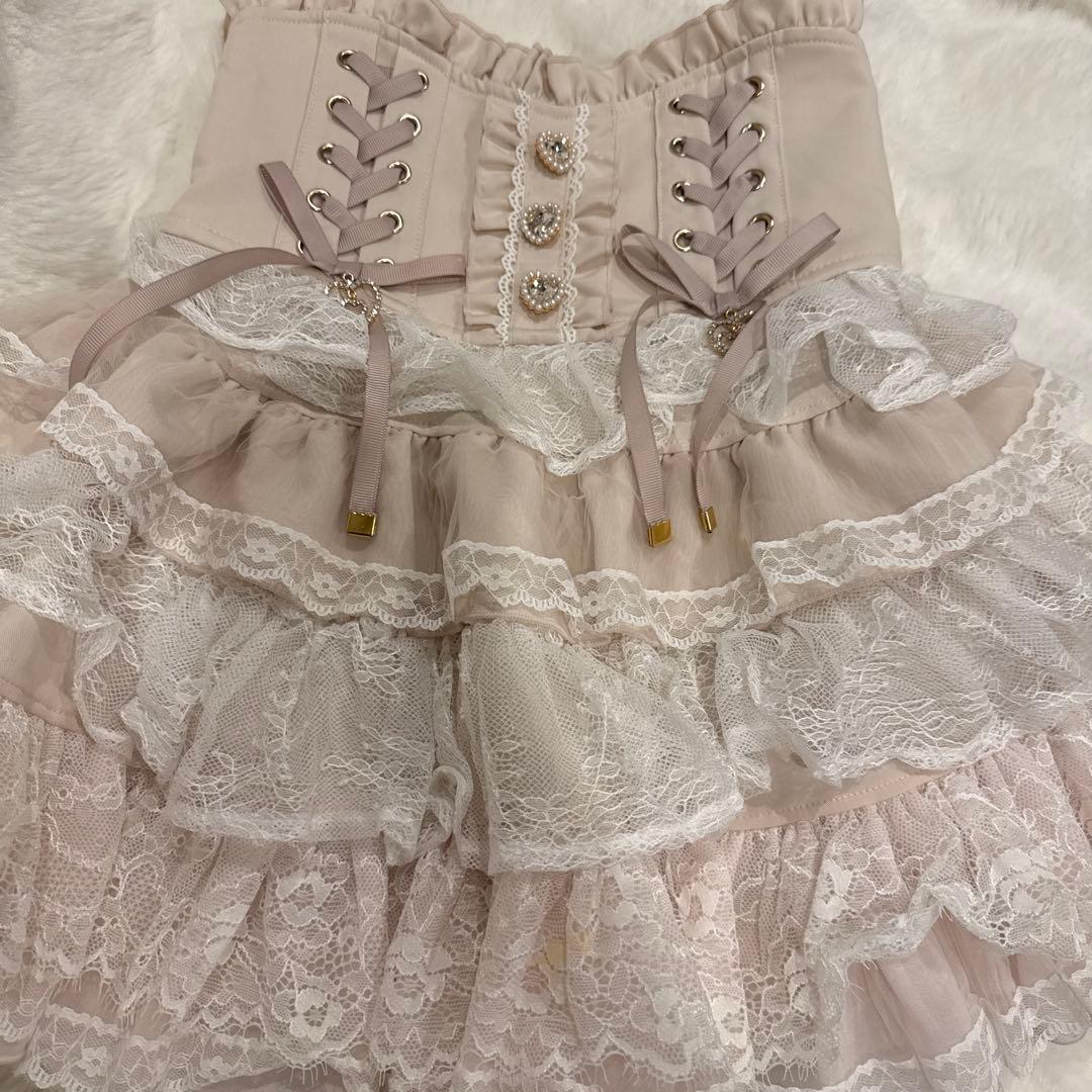 LIZLISA リズリサ ティアードフリルスカパン ピンク