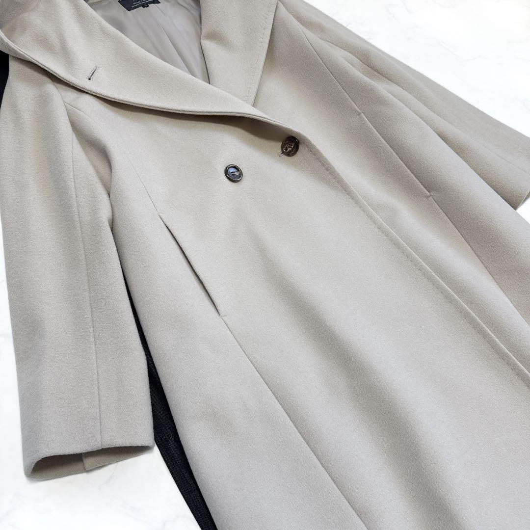 23区 ウールアンゴラビーバー フーデッド コート 38 ベージュ系