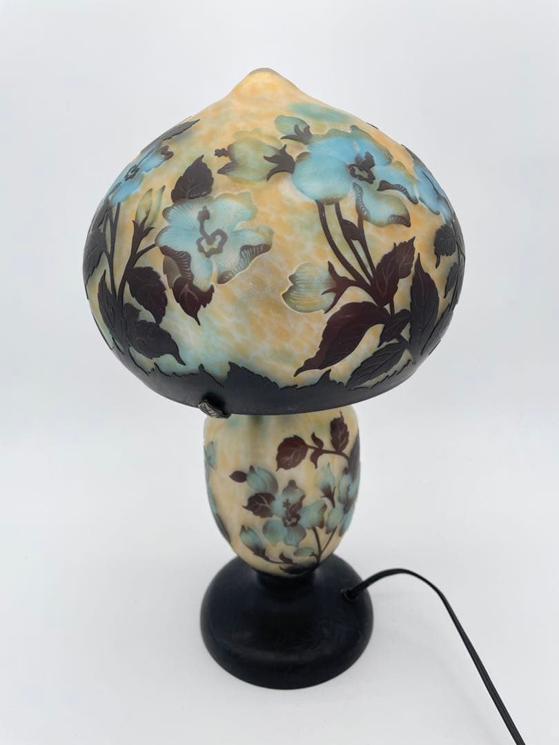 ガレ風ランプ （青）　青　ハイビスカス　②