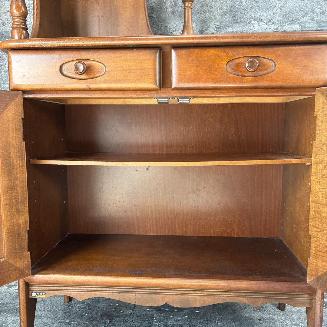 カリモク 木製 電話台 昭和レトロ オールド コロニアル 希少 ラック 天然木